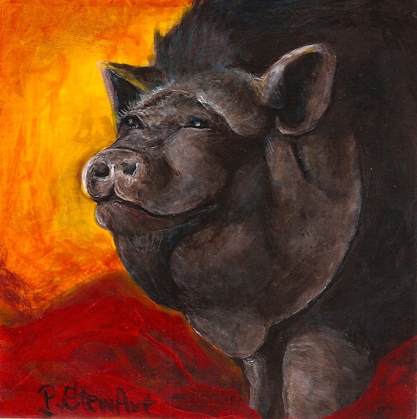 Pot Bellied Pig Painting